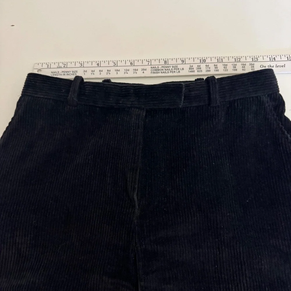 Armani Collezioni Black Corduroy Wide Leg‎ Pants Women's Size 4 Made in Italy